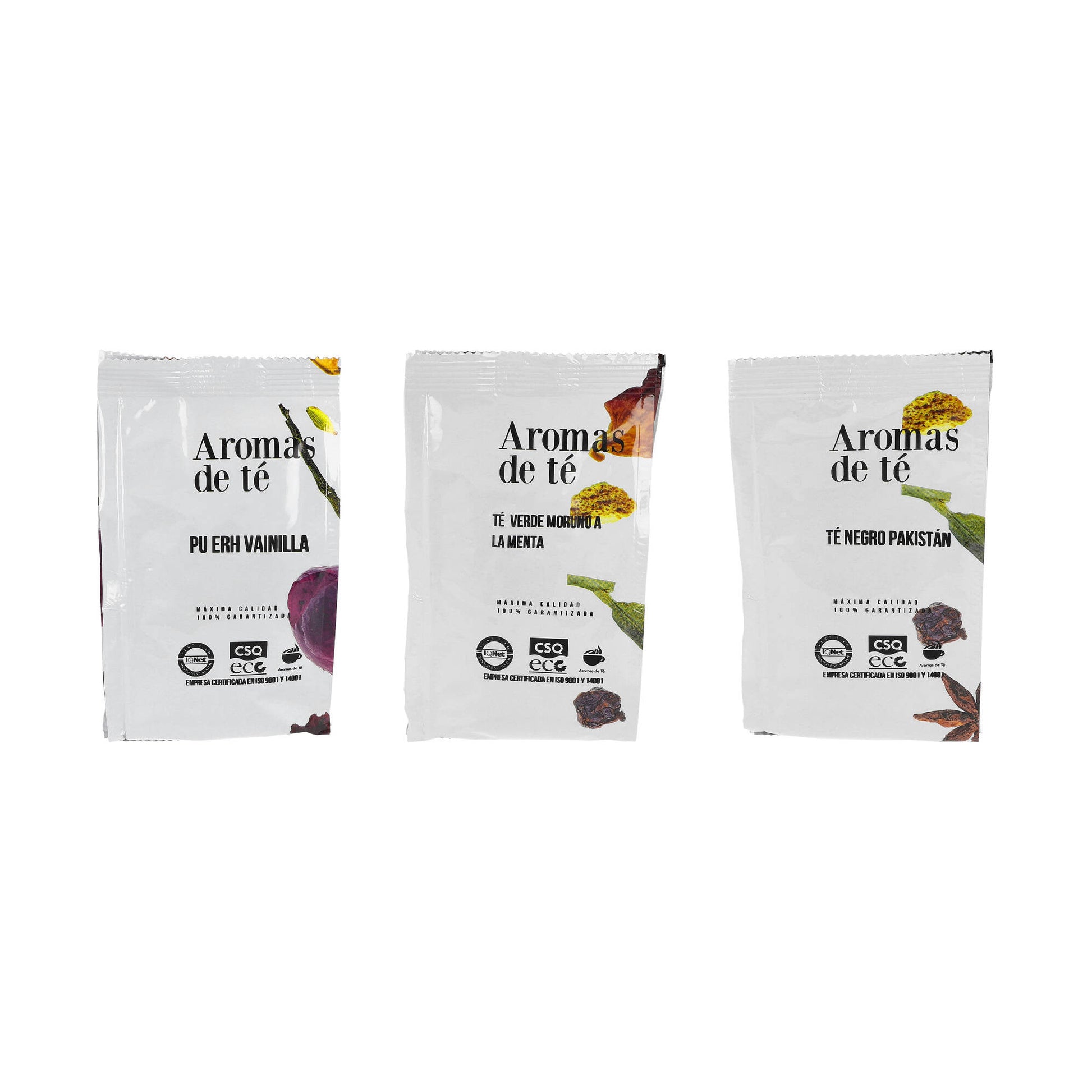 Pack de tres tés: Pu Erh Vainilla, Moruno a la Menta y Negro Pakistaní