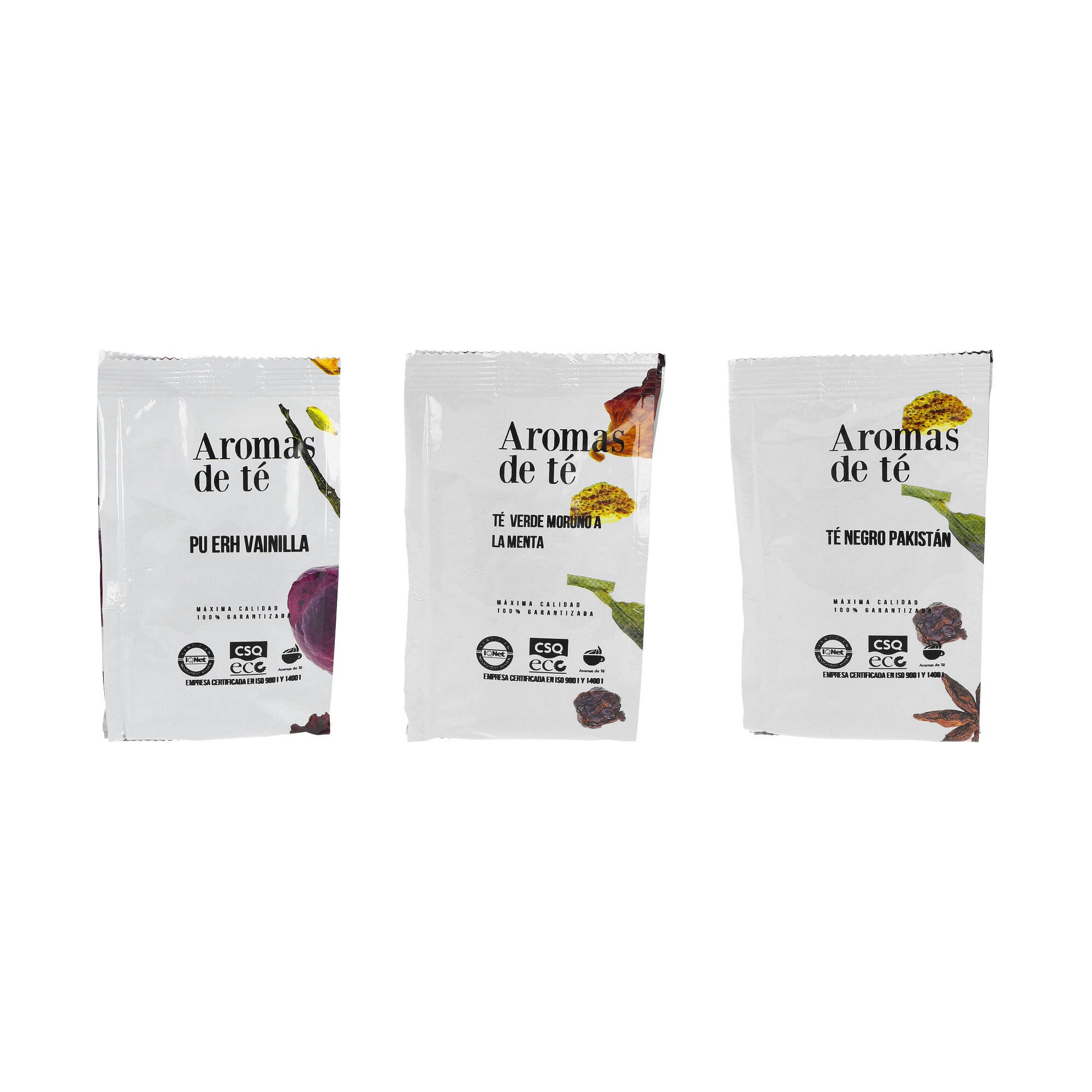 Pack de tres tés: Pu Erh Vainilla, Moruno a la Menta y Negro Pakistaní